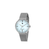 Une ligne épurée et élégante sont les principaux atouts de la collection Lip Dauphine. Cette version avec un diamètre de 38 mm confère à cette montre un confort très apprécié. Une boîte en acier inoxydable 316L polie, montée sur un bracelet ajustable en mailles milanaises couleur argentée muni d'un fermoir style charriot pour un ajustement précis. Son cadran soleillé bleu clair est parcouru par des aiguilles argentées et recouvert d'un verre saphir bombé traité antireflet ; ce modèle quartz 3 aiguilles date