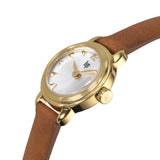 Montre femme LIP Henriette Classique 18 mm dorée bracelet cuir camel – 671196