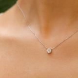 Collier Look Rond Diamants Ligne Vendôme OR Gris 750