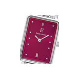 À la fois féminine et audacieuse, ce modèle au cadran framboise vient compléter la collection Ariane 051J651. Le bracelet en acier argenté complète avec élégance cette pièce unique, sublimant le poignet de la femme moderne avec distinction.