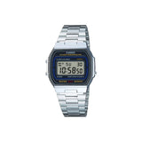 Adoptée par les amateurs de style rétro, cette montre Casio allie design intemporel et praticité. Son boîtier et son bracelet en acier inoxydable renferment un affichage digital avec alarme, dateur et chronographe.