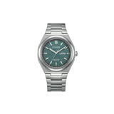 Citizen AW0130‑85XC – montre homme Super Titanium solaire Eco‑Drive, cadran vert texturé, étanchéité 100 m, design élégant et robuste pour le quotidien