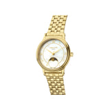 La montre Aurélia brille par son raffinement et sa délicatesse. Son cadran rond orné d’une phase de lune incarne une élégance poétique, idéale pour les rêveuses modernes.