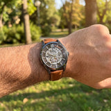Montre automatique homme Festina F20794/1 avec bracelet en cuir et verre saphir