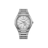 Citizen NJ0180‑80A – montre homme automatique Super Titanium 40,5 mm, cadran argenté, petite seconde décalée, date, étanchéité 100 m, design moderne et robuste.