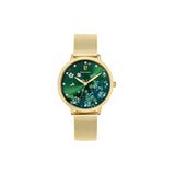 Montre femme Pierre Lannier Tallia 063G572. Un bijou au style inégalé avec son cadran vert profond et ses motifs floraux, apportant élégance et modernité en toutes circonstances. Fabriquée en France, elle est disponible chez Maison Goget, Route de Laval, Sablé-sur-Sarthe.