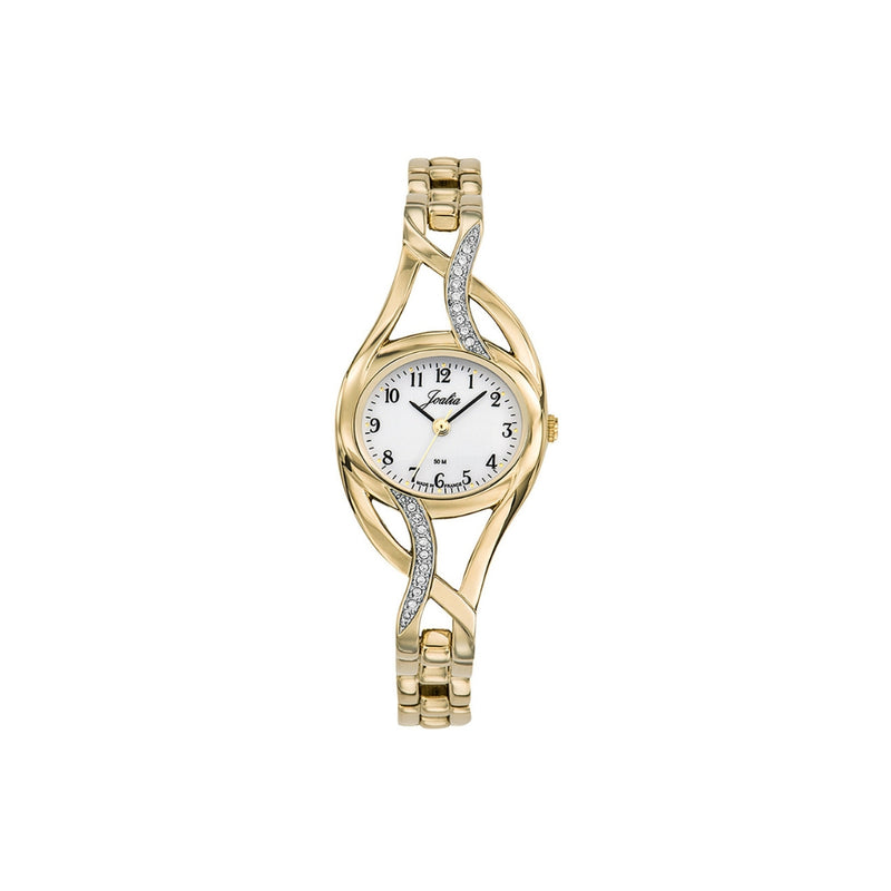Cette montre Joalia 630510 a été conçue pour les femmes. Serti de pierres et réalisé en laiton, son bracelet doré s'accordera à tous les codes vestimentaire que vous adopterez. Son boîtier au cadran blanc lui donne une élégance irrésistible. Cette montre analogique vous accompagnera parfaitement au quotidien.