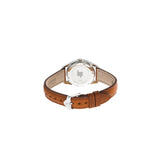 Lip Himalaya femme : montre classique et polyvalente avec boîtier acier 29 mm, cadran blanc et aiguilles rose doré, bracelet cuir marron confortable et élégant.
