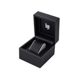 Lip Himalaya femme : montre classique et polyvalente avec boîtier acier 29 mm, cadran blanc et aiguilles rose doré, bracelet cuir marron confortable et élégant.