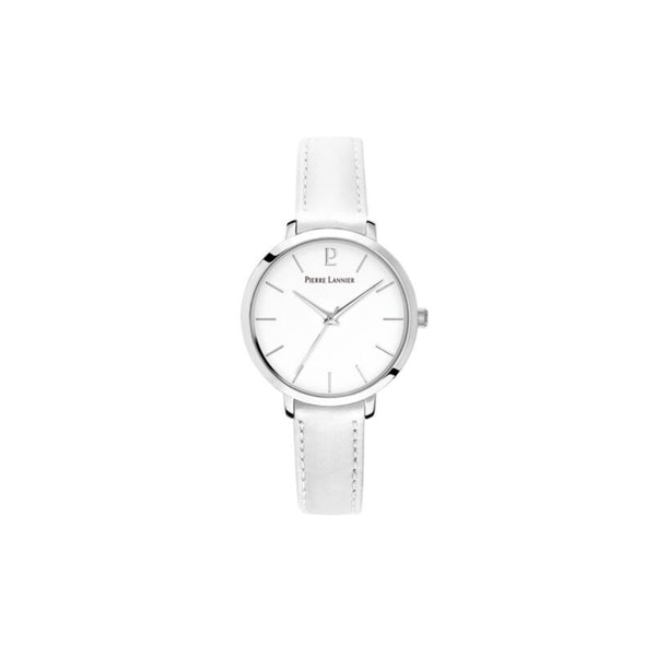 Issue de la collection Chouquette, la Montre Femme Cadran Blanc Bracelet Cuir Blanc est une pièce horlogère minimaliste à posséder dans sa collection.