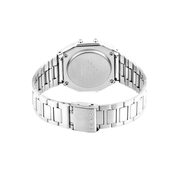 Adoptée par les amateurs de style rétro, cette montre Casio allie design intemporel et praticité. Son boîtier et son bracelet en acier inoxydable renferment un affichage digital avec alarme, dateur et chronographe.