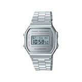 Icône rétro par excellence, cette montre mixte Casio allie style intemporel et fonctionnalité. Son cadran digital, logé dans un boîtier rectangulaire en résine, s’accompagne d’un bracelet en acier inoxydable. Équipée d’une alarme et d’un chronographe, elle se porte avec aisance en toute occasion.