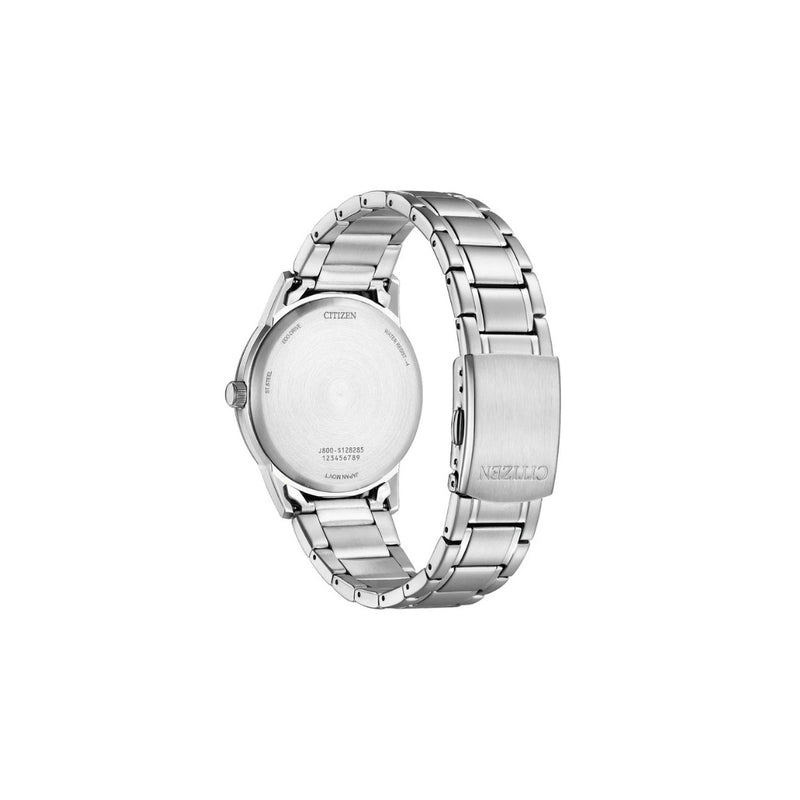 Découvrez la Citizen AW0100-86EC : montre homme solaire Eco-Drive, acier inoxydable, cadran noir élégant, précise et durable. Style moderne et autonomie longue durée.