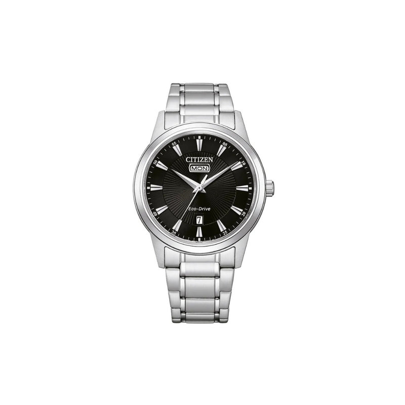Découvrez la Citizen AW0100-86EC : montre homme solaire Eco-Drive, acier inoxydable, cadran noir élégant, précise et durable. Style moderne et autonomie longue durée.
