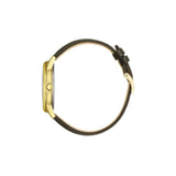 Citizen AW010213AC – montre homme solaire Eco-Drive 40 mm acier, cadran ivoire et bracelet cuir marron. Design élégant, autonomie longue durée et date