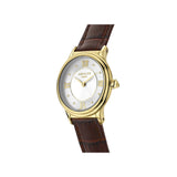 Chic et minimaliste, la montre Eugénie incarne l'essence de la simplicité moderne. Parfaite pour les femmes élégantes en déplacement.