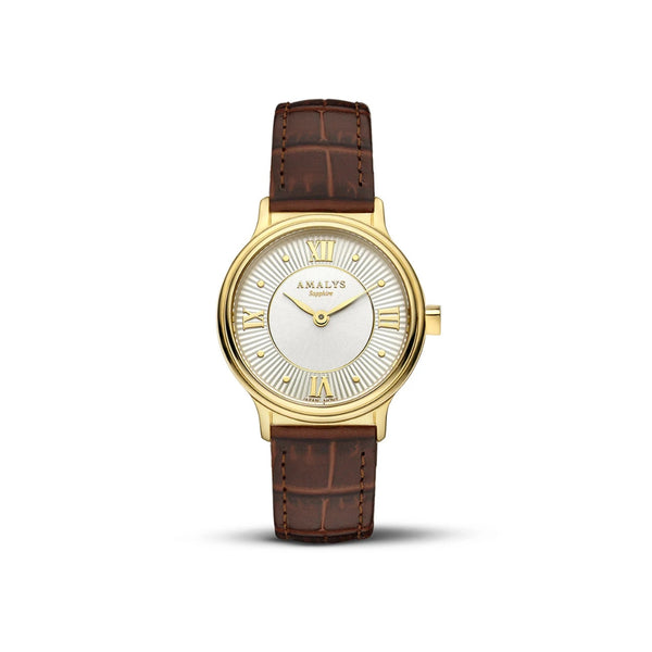 Chic et minimaliste, la montre Eugénie incarne l'essence de la simplicité moderne. Parfaite pour les femmes élégantes en déplacement.