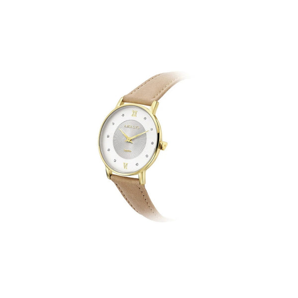 Que ce soit pour une soirée élégante ou pour ajouter une touche de raffinement à votre quotidien, la montre Rosalie est l’accessoire idéal. Son cadran blanc-argenté sublime votre poignet avec une élégance discrète, tandis que son bracelet nude apporte une touche de douceur.