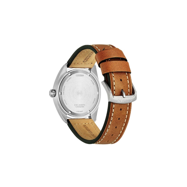 Citizen BM8560‑11X – montre homme en titane Super Titanium, cadran vert, mouvement solaire Eco‑Drive, jour/date, verre saphir, étanchéité 100 m.