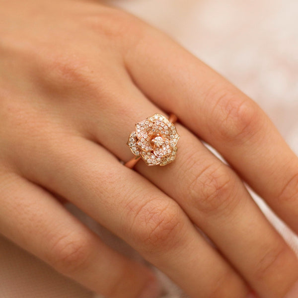 Bague Fleur Diamants Ligne Vendôme OR 750 – Maison Goget