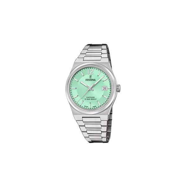 Découvrez l’excellence horlogère avec la Festina Rivé Swiss Made. Véritable hommage à la tradition suisse, ce modèle élégant est animé par un calibre automatique conçu et fabriqué en Suisse, gage de précision et de fiabilité. Une montre exclusive qui allie prestige, performance et raffinement intemporel.
