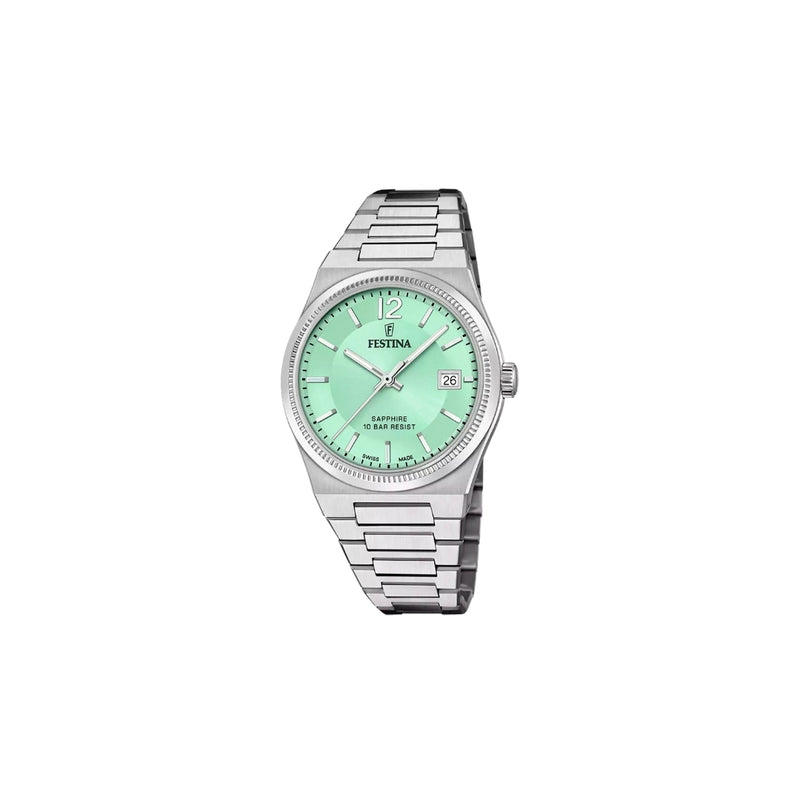 Découvrez l’excellence horlogère avec la Festina Rivé Swiss Made. Véritable hommage à la tradition suisse, ce modèle élégant est animé par un calibre automatique conçu et fabriqué en Suisse, gage de précision et de fiabilité. Une montre exclusive qui allie prestige, performance et raffinement intemporel.