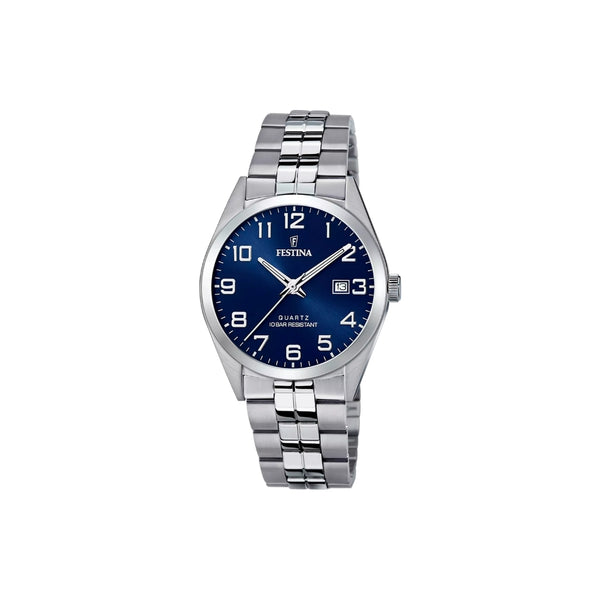 La Festina F20437/3 pour homme allie robustesse et raffinement. Son boîtier en acier et son verre minéral assurent durabilité et protection, tandis que son bracelet en acier apporte sophistication et élégance. Une montre qui reflète l’excellence horlogère avec style.