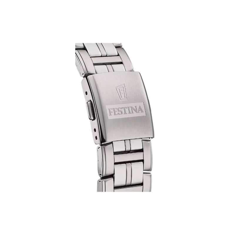 La Festina F20445/2 pour homme allie élégance et robustesse. Son boîtier en acier et son verre minéral garantissent durabilité et protection, tandis que son bracelet en acier apporte sophistication et style. Une montre qui incarne l’excellence horlogère.