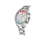 La montre Festina F20606/2 pour femme, appartenant à la Collection Rainbow, est un véritable bijou qui allie élégance et fonctionnalité en un seul accessoire. Sa boîte en acier et zircons colorés en font une pièce unique et exclusive qui ne passera pas inaperçue en toutes occasions.