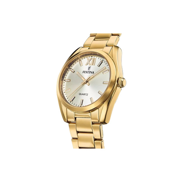 La Festina F20640/1 pour femme allie élégance et robustesse. Son boîtier et son bracelet en acier inoxydable, associés à un verre minéral résistant, font de cette montre un accessoire durable et sophistiqué, idéal pour sublimer toutes vos tenues.