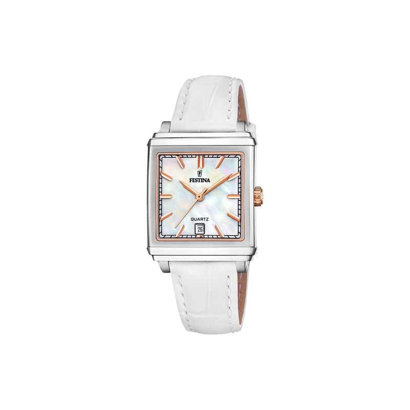 La Festina F20682/1 pour femme, avec son boîtier en acier inoxydable, son verre minéral et son bracelet en cuir, incarne un style à la fois moderne et intemporel. Un accessoire chic pour toutes les occasions.