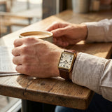Montre homme Festina On The Square F20780/2 dorée avec bracelet cuir