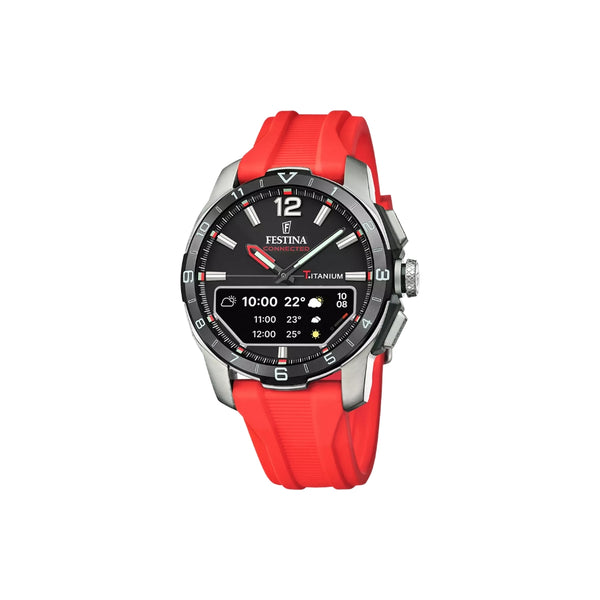 La Festina Connected D F23000/C est une montre connectée pour homme qui associe élégance et technologie. Son cadran analogique classique s’accompagne d’un écran digital discret, offrant un accès rapide aux informations de votre smartphone. Un modèle idéal pour rester connecté sans renoncer au style intemporel
