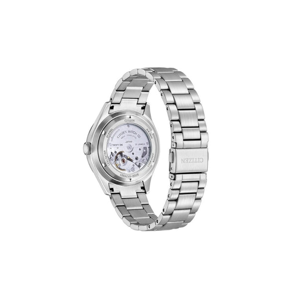 Citizen NH8391‑51EC – montre homme automatique 40 mm acier, cadran noir, affichage jour/date, bracelet acier et 50 m étanche. Élégance mécanique intemporelle