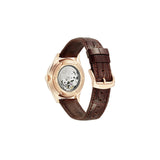 Citizen NH8393‑05AC – montre homme automatique 40 mm acier, cadran blanc, bracelet cuir marron, affichage date, élégante et résistante 50 m