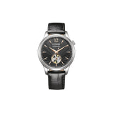 Citizen NH9131‑14E – montre homme automatique 40 mm acier, cadran noir open‑heart, bracelet cuir noir, réserve de marche 40h, étanche 50 m, élégance intemporelle