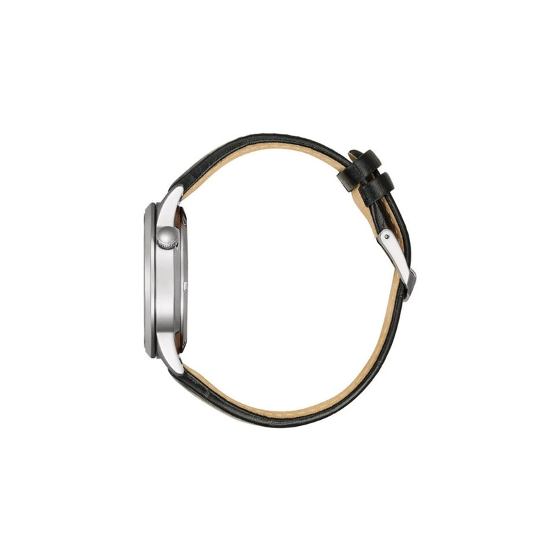 Citizen NH9131‑14E – montre homme automatique 40 mm acier, cadran noir open‑heart, bracelet cuir noir, réserve de marche 40h, étanche 50 m, élégance intemporelle