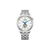 Citizen NH9131‑73A – montre homme automatique 40 mm acier, cadran blanc open‑heart, bracelet acier argenté, mécanique fiable et élégance intemporelle