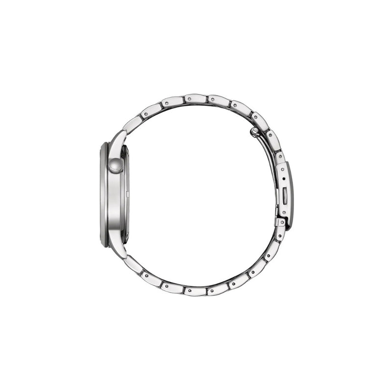 Citizen NH9131‑73A – montre homme automatique 40 mm acier, cadran blanc open‑heart, bracelet acier argenté, mécanique fiable et élégance intemporelle