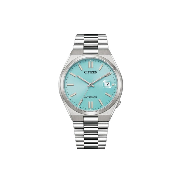 Citizen NJ0151‑88M – montre homme automatique 40 mm acier, cadran bleu clair, bracelet acier, verre saphir, date, étanchéité 50 m. Élégante, moderne et fiable