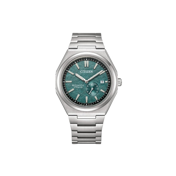 Citizen NJ0180-80X – montre homme automatique 40,5 mm Super Titanium, cadran vert, petite seconde, date, verre saphir, étanchéité 100 m. Élégance & durabilité