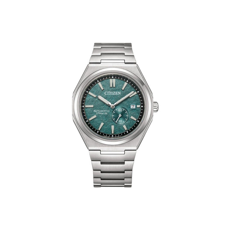 Citizen NJ0180-80X – montre homme automatique 40,5 mm Super Titanium, cadran vert, petite seconde, date, verre saphir, étanchéité 100 m. Élégance & durabilité