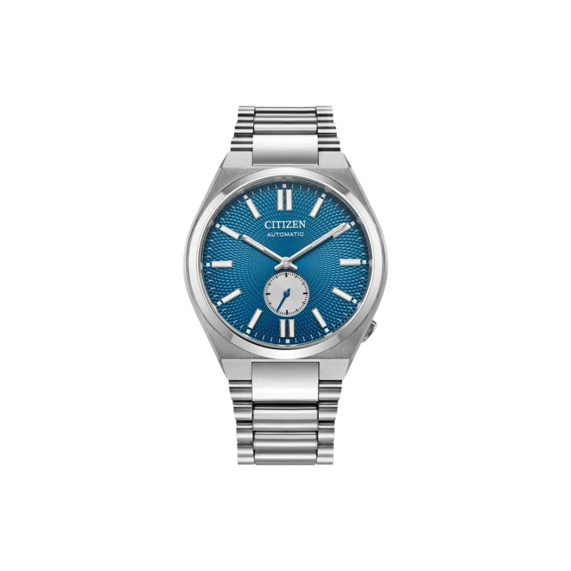 Citizen NK5010-51L – montre homme automatique 40 mm acier, cadran bleu guilloché, petite seconde, 60 h de réserve, verre saphir, étanchéité 50 m. Élégance moderne